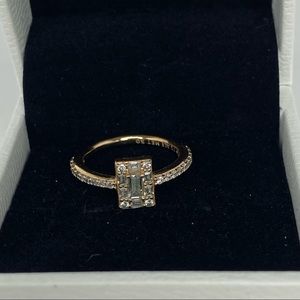 Rectangle Halo Pandora Promise Ring.